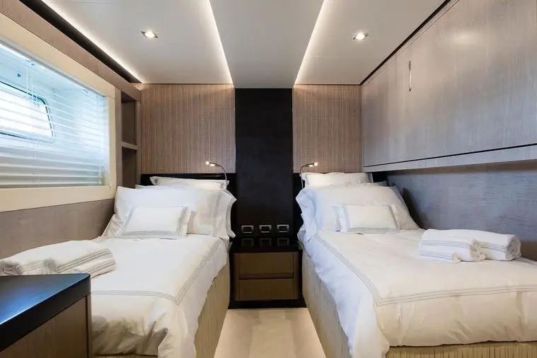 Cerri 102’ Flying Sport, aft deck — Barcelona Yacht Rental, Barcelona. Fast sport lines for a sun-lit Sitges run