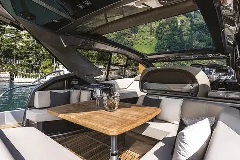 Cranchi M44 HT, flybridge — Barcelona Yacht Rental, Barcelona. Sitges swims and sunset light, easy 14m comfort