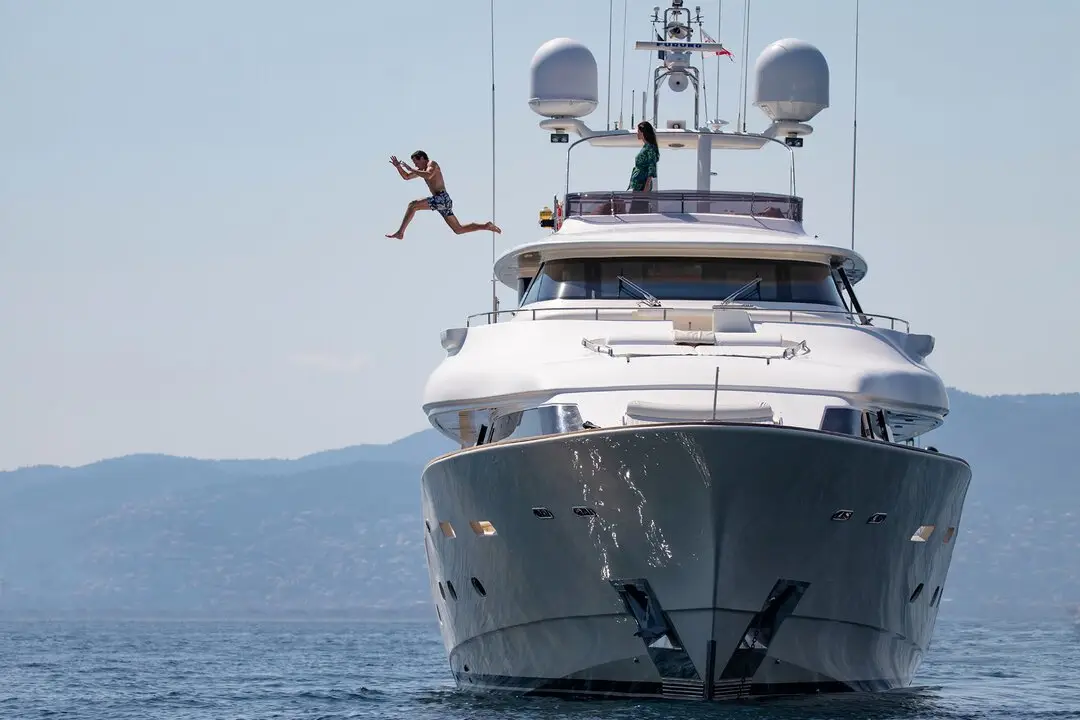 Navetta 33, master cabin — Barcelona Yacht Rental, Barcelona. Full-displacement calm for a slow Sitges coastline run