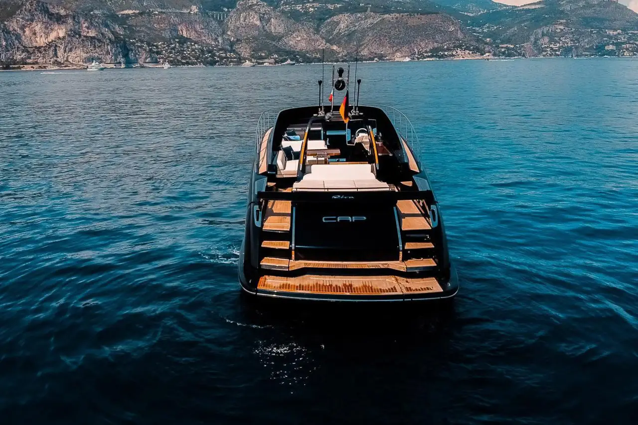 Riva 56 Rivale, main deck — Barcelona Yacht Rental, Barcelona. Sleek open-deck runs to Sitges before lunch