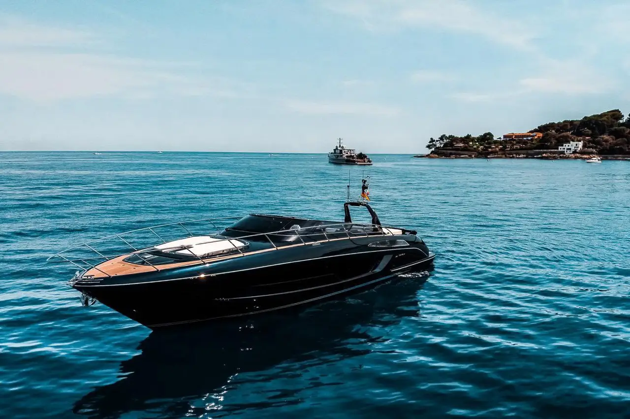 Riva 56 Rivale, aft deck — Barcelona Yacht Rental, Barcelona. Sleek open-deck runs to Sitges before lunch