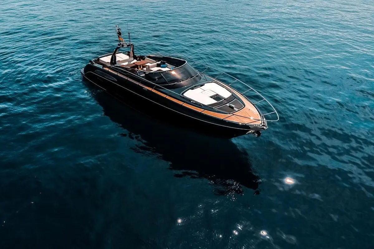 Riva 56 Rivale, exterior — Barcelona Yacht Rental, Barcelona. Sleek open-deck runs to Sitges before lunch