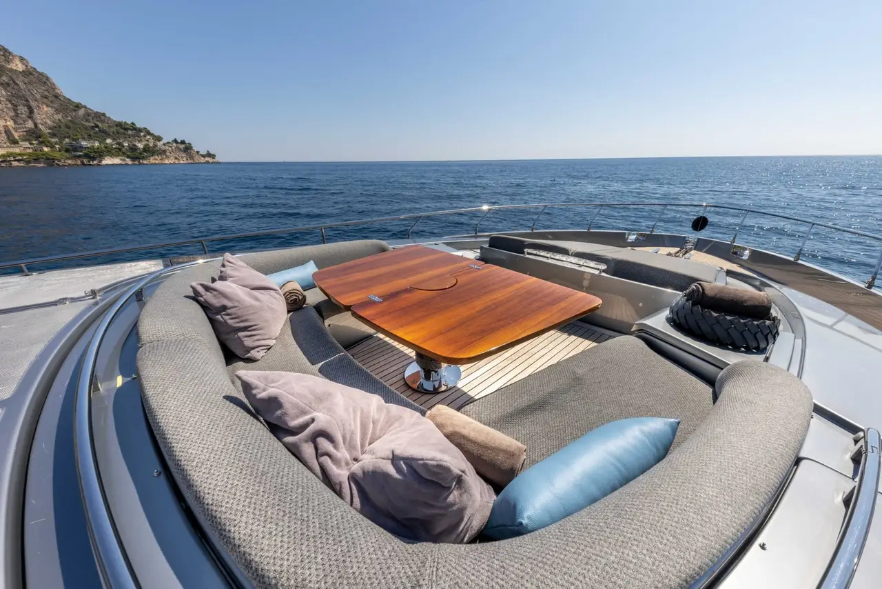 Riva 86 Domino, exterior — Barcelona Yacht Rental, Barcelona. Sleek Italian lines built for the Sitges run