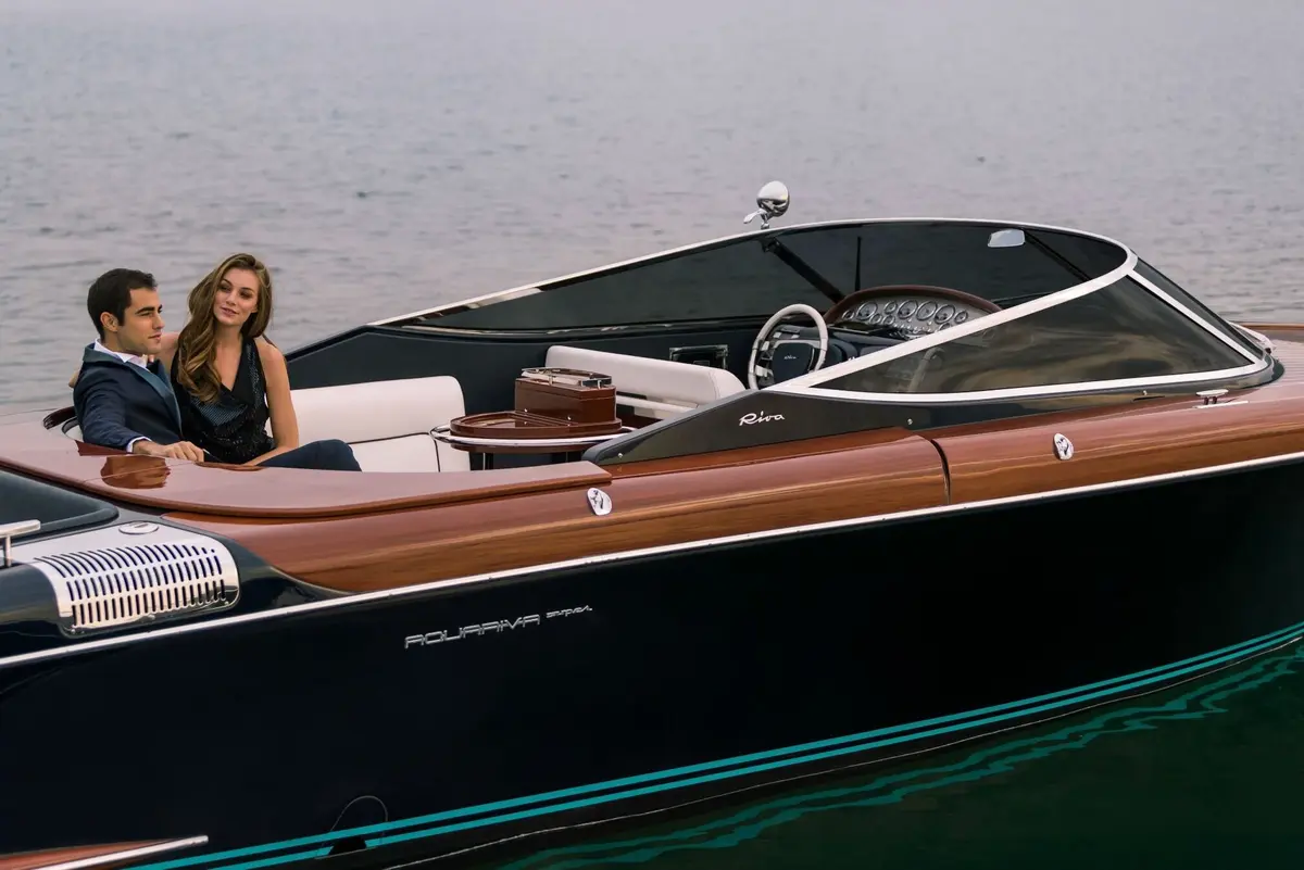 Riva Aquariva, exterior — Barcelona Yacht Rental, Barcelona. Sleek day runs to Sitges, wind in hand