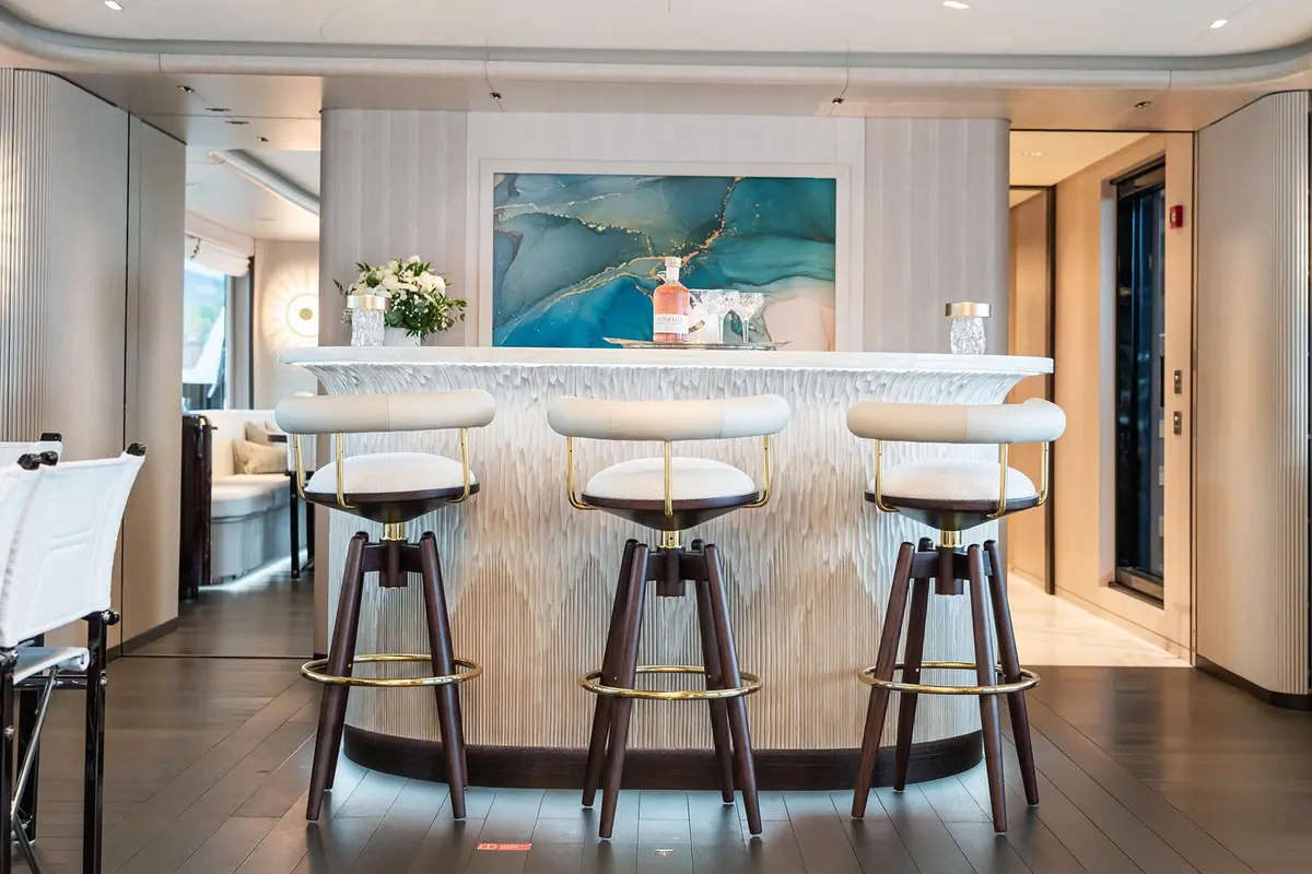 M, flybridge — Barcelona Yacht Rental, Barcelona. Broad decks and steady range for a Balearics crossing